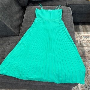 First Love by Lovelyn Vibrant Green Ribbed Maxi Dress